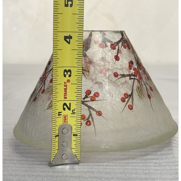 Yankee Candle Macintosh 22 oz Jar + Crackle Glass Winter Berries Shade 4″ - Picture 8 of 11